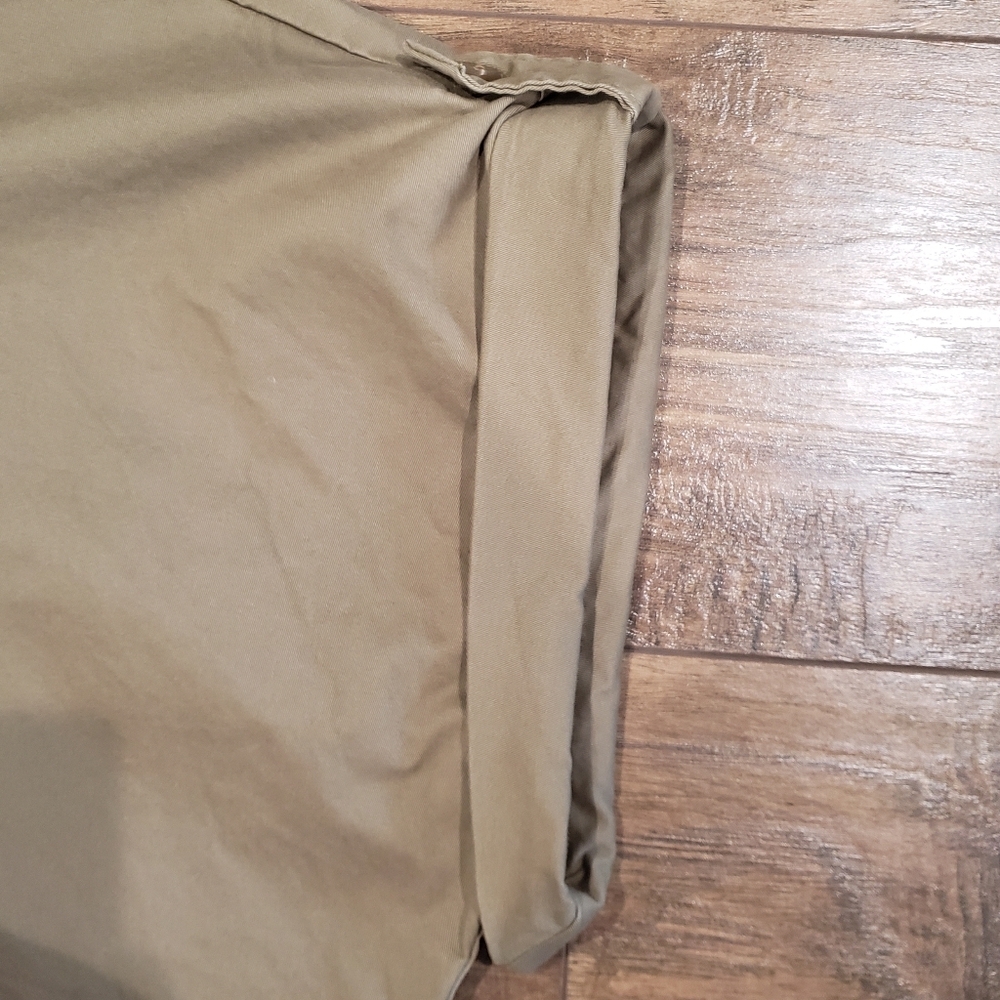 BANANA REPUBLIC Safari Green Boxy Cotton Button Down Short Sleeve Shirt Size M - Picture 5 of 10